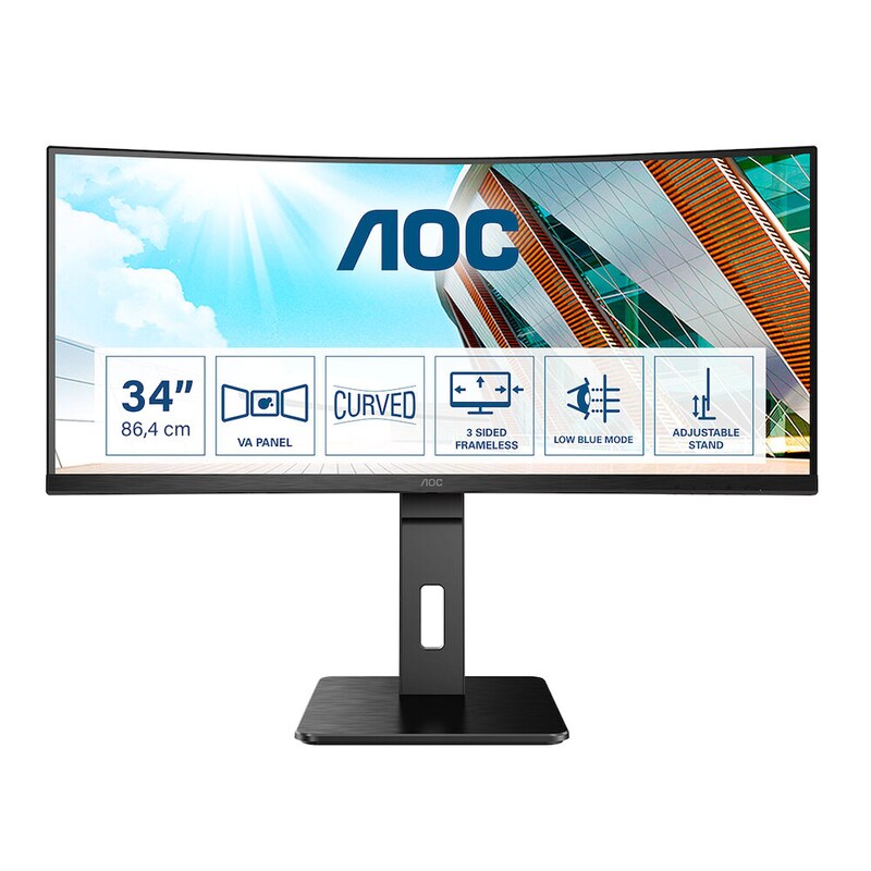 Aoc 34 Zoll Uwqhd Curved Va Led 21:9 100 Hz Monitor Cu34p2a