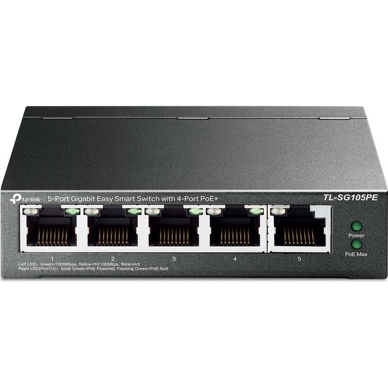 TP-LINK TL-SG105PE 5x Port Desktop Gigabit Switch managed Metall