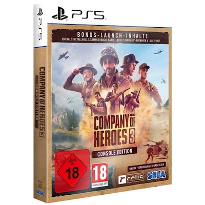 PlayStation 3 günstig Kaufen-Company of Heroes 3  Launch Edition (Metal Case) - PS5. Company of Heroes 3  Launch Edition (Metal Case) - PS5 <![CDATA[• Plattform: Playstation 5 • Genre: Strategie • USK-Einstufung: Keine Jugendfreigabe]]>. 
