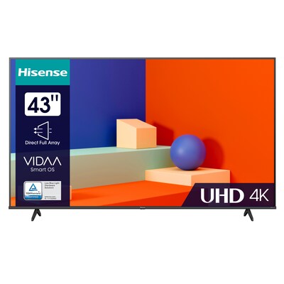 HD TV günstig Kaufen-Hisense 43A6K 108cm 43" 4K LED Smart TV Fernseher. Hisense 43A6K 108cm 43" 4K LED Smart TV Fernseher <![CDATA[• Energieeffizienzklasse: F • Diagonale: 108 cm / 43 Zoll, 4K / Ultra HD, 50/60 Hz • 3x HDMI, 2x USB, WLAN , LAN-Anschluss • HD T