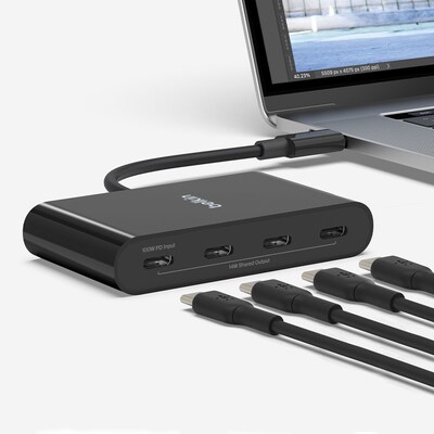 Port usb günstig Kaufen-Belkin USB-C / 4-Port-USB-C-Hub. Belkin USB-C / 4-Port-USB-C-Hub <![CDATA[• USB-Adapter • 4 USB-C 3.2-Anschlüsse • Farbe: schwarz • Ermöglicht Laden mit bis zu 100 W • Datentransfer mit bis zu 10 Gbit/s]]>. 