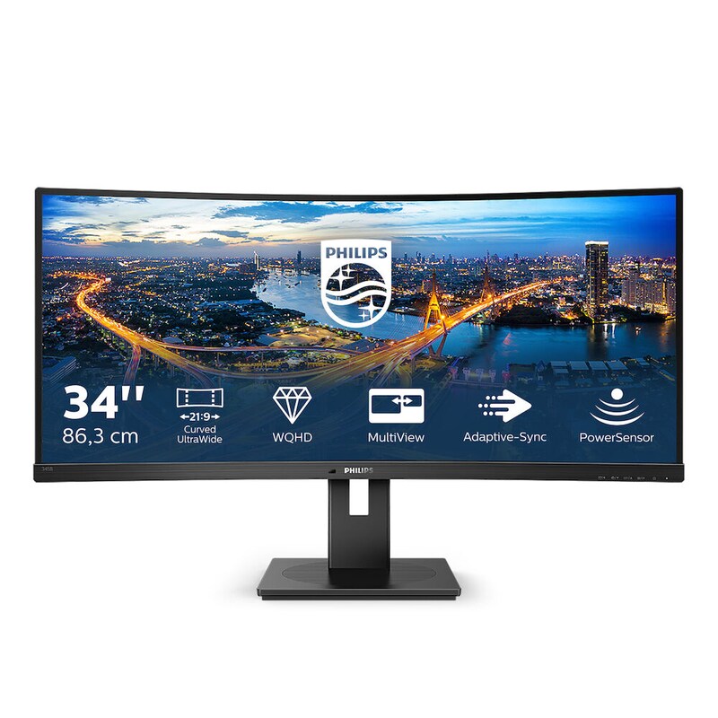 Philips B-Line 345B1C 34 Zoll Curved WQHD Monitor - 21:9, 100Hz, VA Panel, 5ms Reaktionszeit