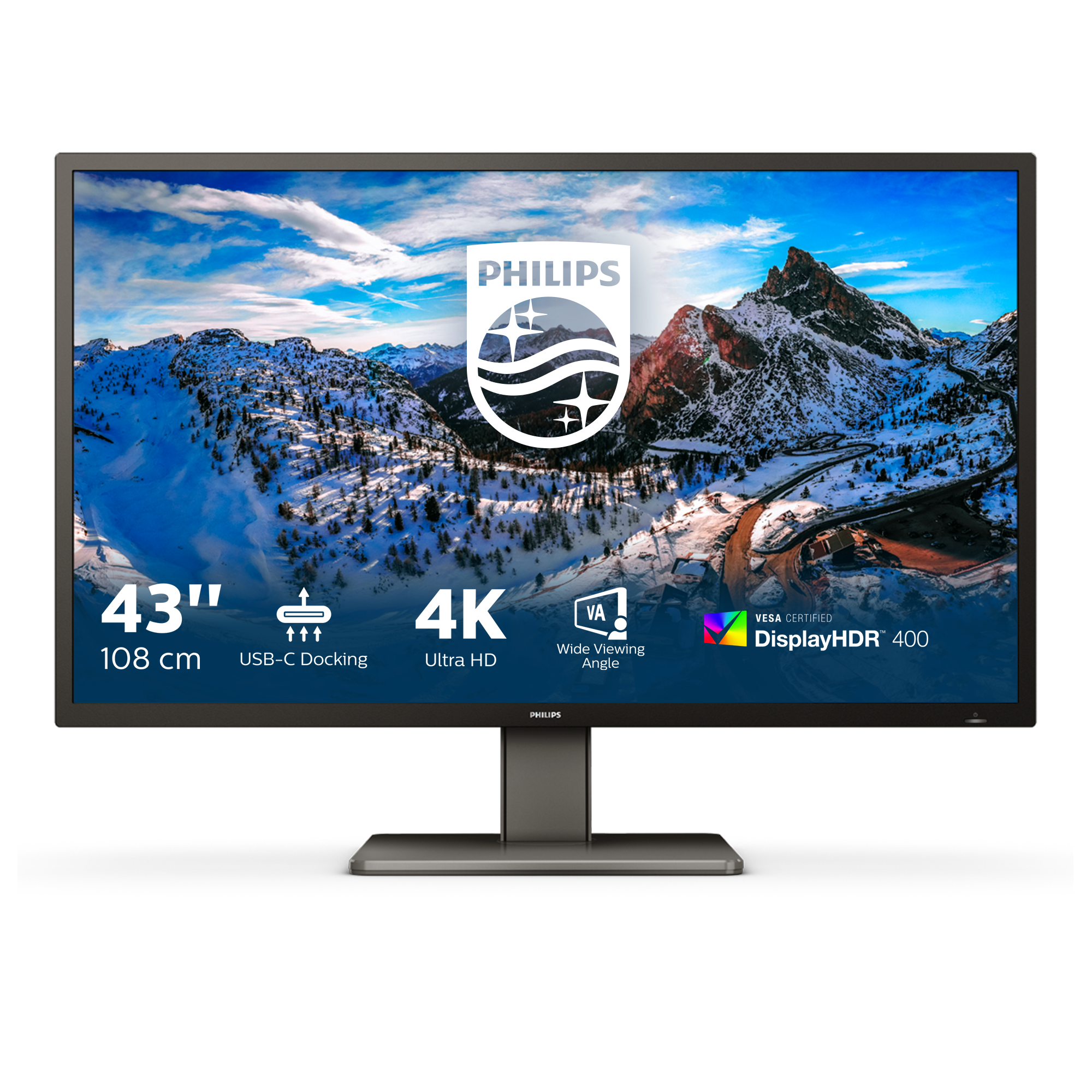 Philips P-Line 439P1 108cm (42,5&quot;) 4K VA Monitor 16:9 HDMI/DP/USB-C PD100W 60Hz