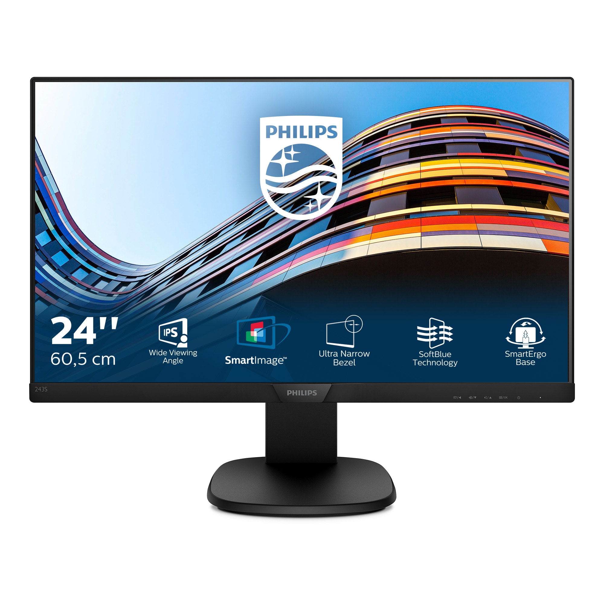 Philips S-Line 243S7EHMB 61cm (24&quot;) FHD IPS Office Monitor 16:9 HDMI/VGA 5ms