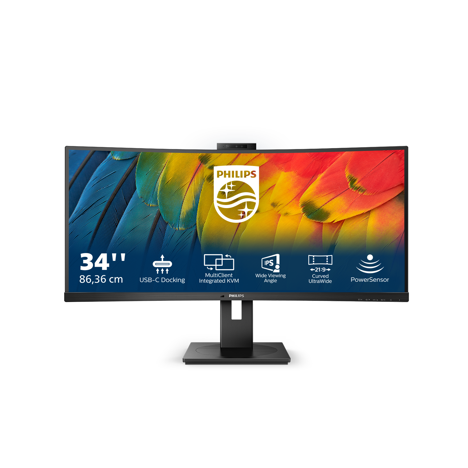 Philips 34B1U5600CH 86,4cm (34&quot;)UWQHD VA Curved Monitor 21:9 HDMI/DP/USB-C 120Hz