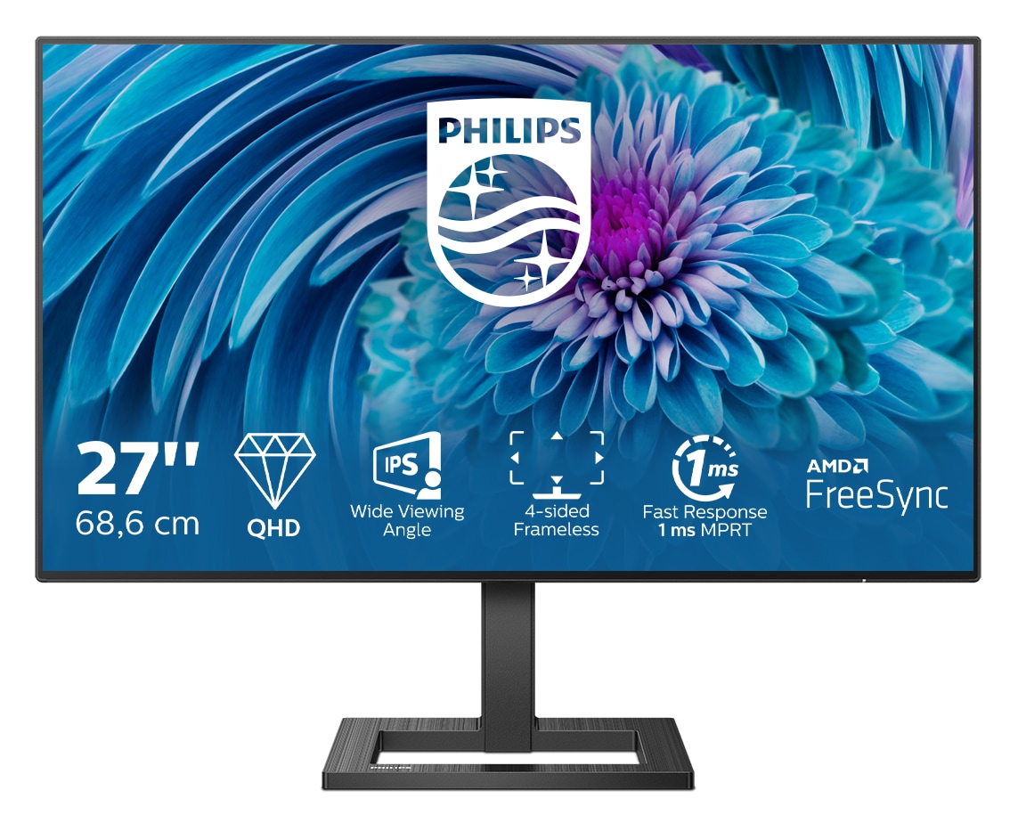 Philips E-Line 275E2FAE 68,6cm (27&quot;) QHD Monitor IPS HDMI/DP 4ms 75Hz FreeSync