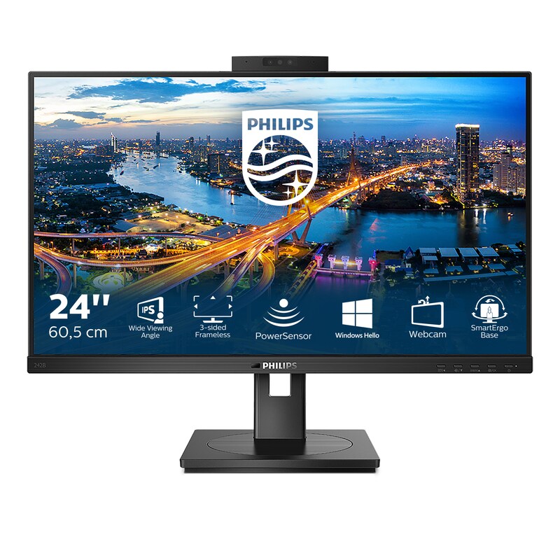 Philips B-Line 242B1H 60,5cm (23,8") FHD IPS Monitor 16:9 DVI/HDMI/DP/USB Webcam