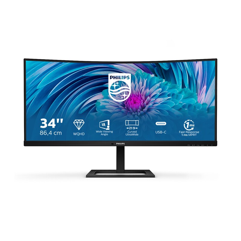 Philips E-Line 346E2CUAE 86,4cm (34") WQHD Curved Monitor 21:9 HDMI/DP/USB-C PD