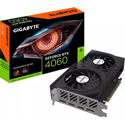 TX 3 günstig Kaufen-GIGABYTE GeForce RTX 4060 WindForce OC 8GB GDDR6 Gaming Grafikkarte 2xHDMI 2xDP. GIGABYTE GeForce RTX 4060 WindForce OC 8GB GDDR6 Gaming Grafikkarte 2xHDMI 2xDP <![CDATA[• GeForce RTX 4060, Ada Lovelace, mit DLSS 3, werksseitig übertaktet • 8GB GDDR6