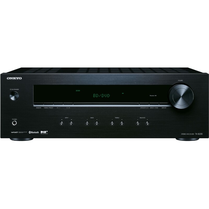 von günstig Kaufen-Onkyo TX-8220 B schwarz Stereoreceiver 2x100W DAB+ BT. Onkyo TX-8220 B schwarz Stereoreceiver 2x100W DAB+ BT <![CDATA[• Stereo-Receiver mit 2x100 Watt • Wiedergabe von Bluetooth, FM, DAB+ • Wiedergabe von Audioquellen in zwei verschiedenen Räumen • Phono-