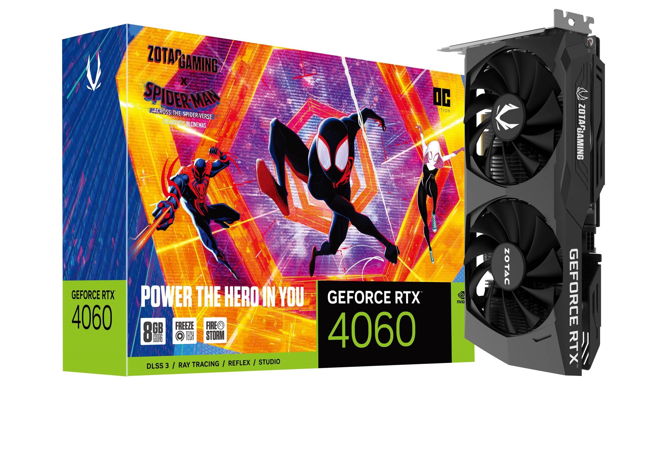 ZOTAC GAMING GeForce RTX 4060 OC Spiderman 8GB GDDR6 Grafikkarte 3xDP/HDMI