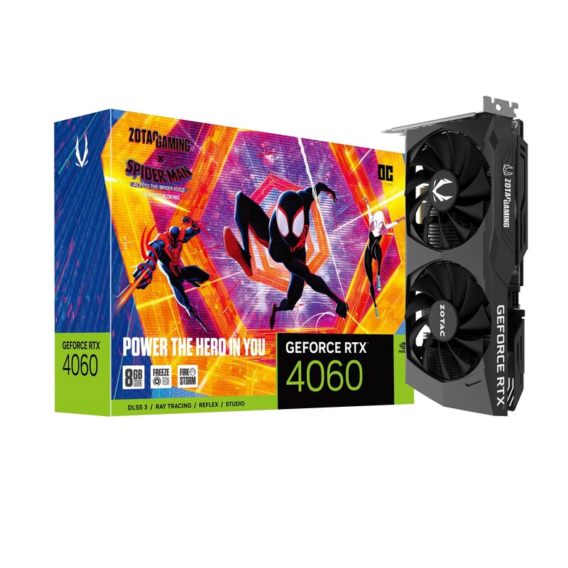 ZOTAC GAMING GeForce RTX 4060 OC Spiderman 8GB GDDR6 Grafikkarte 3xDP/HDMI
