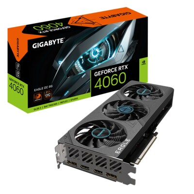 ar mit  günstig Kaufen-GIGABYTE GeForce RTX 4060 EAGLE OC 8GB GDDR6 Gaming Grafikkarte 2xHDMI 2xDP. GIGABYTE GeForce RTX 4060 EAGLE OC 8GB GDDR6 Gaming Grafikkarte 2xHDMI 2xDP <![CDATA[• GeForce RTX 4060, Ada Lovelace, mit DLSS 3, werksseitig übertaktet • 8GB GDDR6-RAM (12