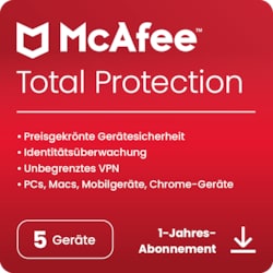 McAfee Total Protection | 5 Ger&auml;te | Download &amp;amp; Produktschl&uuml;ssel