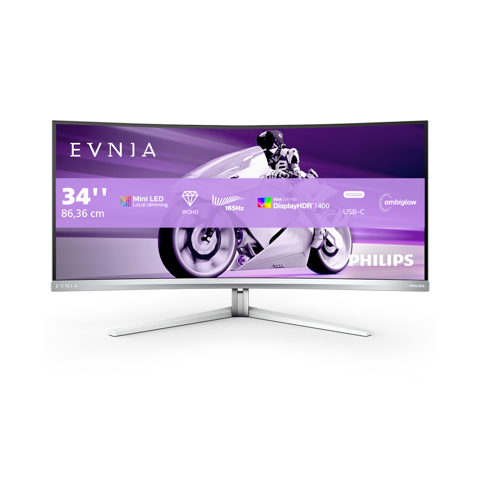 Philips Evnia 34M2C7600MV 86,3cm (34&quot;) WQHD Gaming Monitor Curved HDMI/DP 165Hz