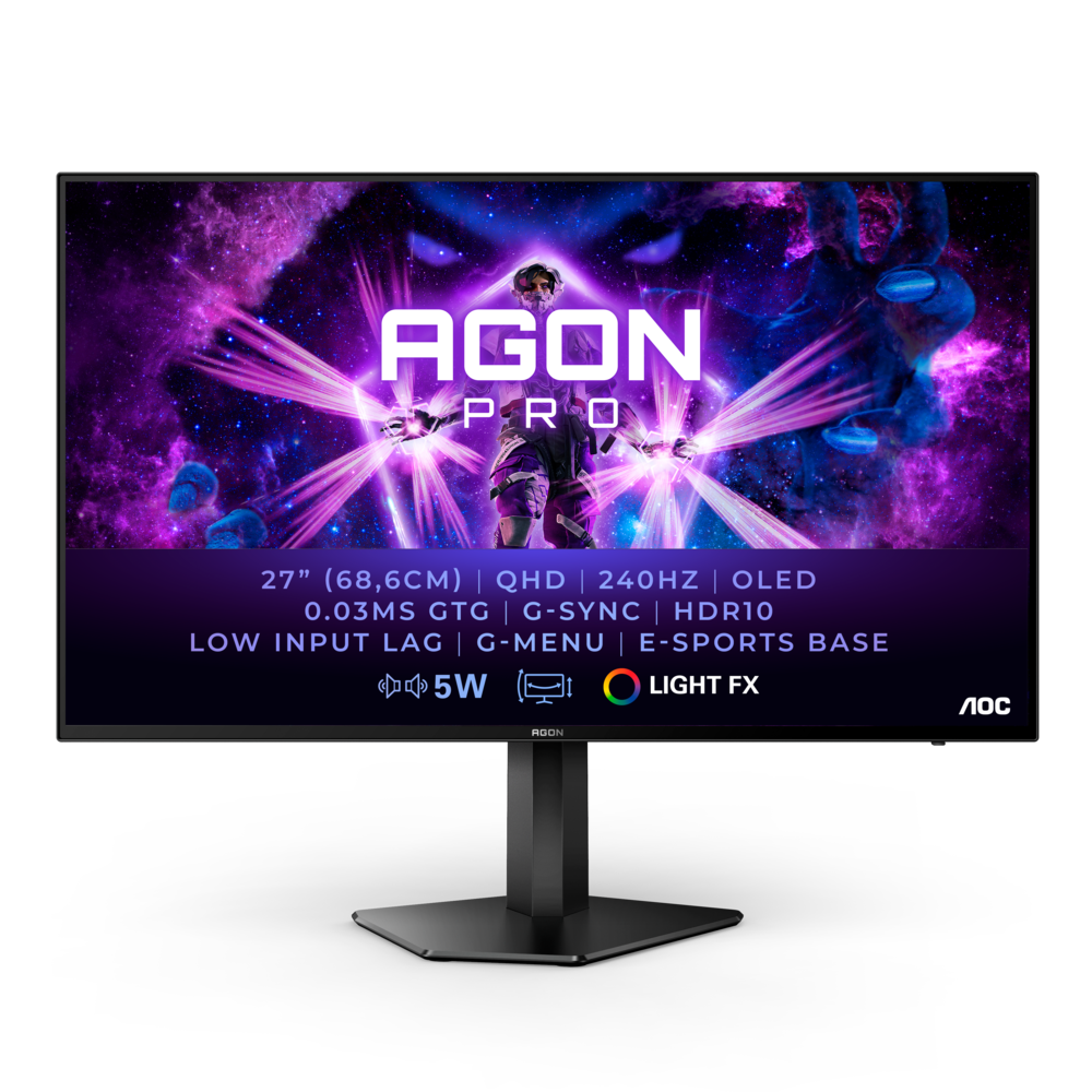 AOC AGON AG276QZD 68,6cm (27&quot;) QHD OLED Gaming Monitor HDMI/DP/USB 240Hz 0,03ms