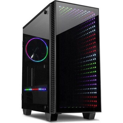 Mit Mir günstig Kaufen-Inter-Tech Infinity Micro (X-608) Micro Tower mATX Gaming Gehäuse Seitenfenster. Inter-Tech Infinity Micro (X-608) Micro Tower mATX Gaming Gehäuse Seitenfenster <![CDATA[• mATX- Gaminggehäuse mit Seitenfenster • Infinity Mirror Effekt in RG