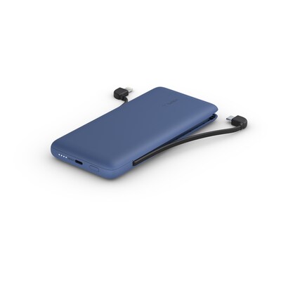 in blau günstig Kaufen-Belkin BOOST CHARGE™ Powerbank,10.000 mAh 18W, mit Kabeln, blau. Belkin BOOST CHARGE™ Powerbank,10.000 mAh 18W, mit Kabeln, blau <![CDATA[• 2 Geräte gleichzeitig laden • 18-W-USB-C und Lightning Anschluss zum Schnellladen • 10.000 mAh