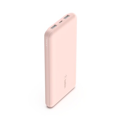 Strom  günstig Kaufen-Belkin BOOST CHARGE Powerbank, 10.000mAh, 12W Power Delivery, rosa. Belkin BOOST CHARGE Powerbank, 10.000mAh, 12W Power Delivery, rosa <![CDATA[• 3 Geräte gleichzeitig laden • 12-W-USB-A-Anschluss zum Schnellladen • 10.000 mAh Strom • 15cm USB-A/