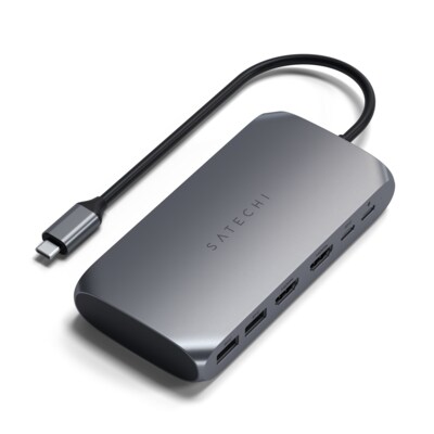 4k HDMI günstig Kaufen-Satechi USB-C Multimedia Adapter M1. Satechi USB-C Multimedia Adapter M1 <![CDATA[• Speziell entwickelt für Apple M1 Geräte • Anschlüsse: 2x 4K HDMI, 2x USB-A 3.0, 2x USB-C • Maße: 12 x 6 x 1,8 Zentimeter]]>. 