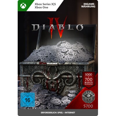OX Pro günstig Kaufen-Diablo IV 5700 Platinum - XBox Series S|X Digital Code. Diablo IV 5700 Platinum - XBox Series S|X Digital Code <![CDATA[• Plattform: Xbox • Genre: Abenteuer • Altersfreigabe USK: ab 16 Jahren • Produktart: Digitaler Code per E-Mail • Release: 06