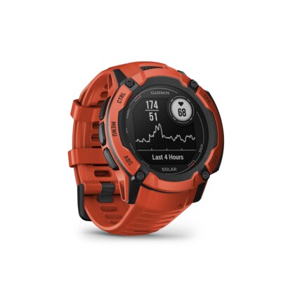 Garmin Instinct günstig Kaufen-Garmin INSTINCT 2X Solar Multisport-Smartwatch rot. Garmin INSTINCT 2X Solar Multisport-Smartwatch rot <![CDATA[• 2,6 cm (1,10 Zoll) LCD Display • Unbegrenzte Akkulaufzeit durch die Solarladung • Mehr als 60 Sport- und Outdoorapps • Wasserfest: IP