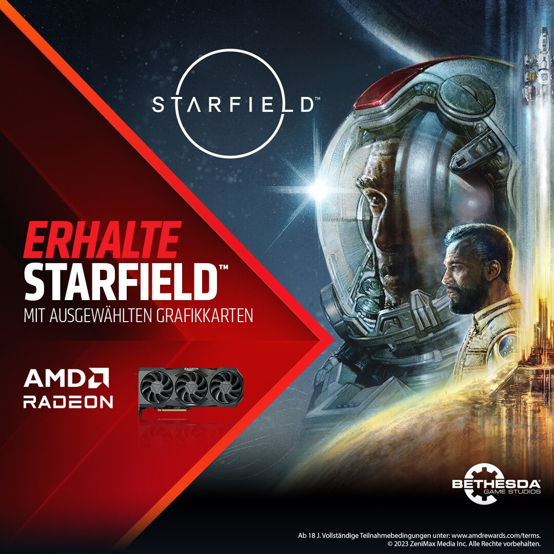 AMD &quot;Starfield&quot; Spiele Bundle zu Radeon ausgew&auml;hlten 6000/7000 Grafikkarten