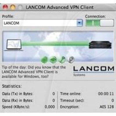 en un günstig Kaufen-LANCOM Advanced VPN Client Lizenz für 1 Benutzer für MAC OS X. LANCOM Advanced VPN Client Lizenz für 1 Benutzer für MAC OS X <![CDATA[• Hochsicherer, verschlüsselter Firmenzugang von unterwegs • Integrierte Stateful-Inspection Fir