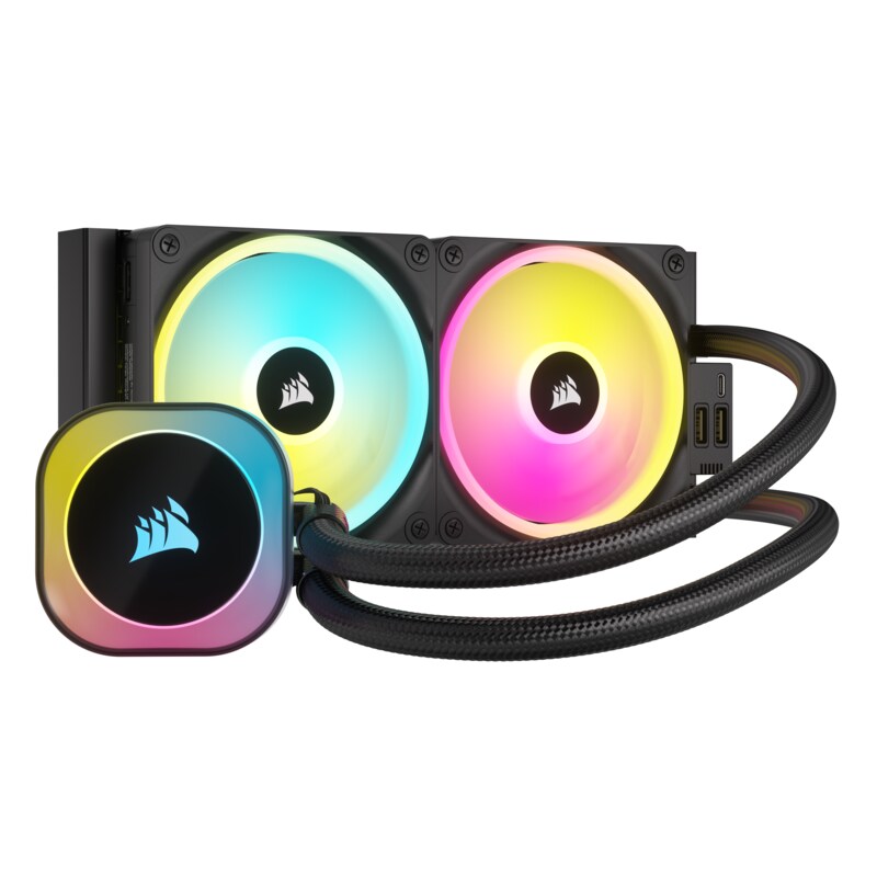Corsair ICUE LINK H100i RGB Wasserkühlung 240 mm Intel und AMD CPU schwarz