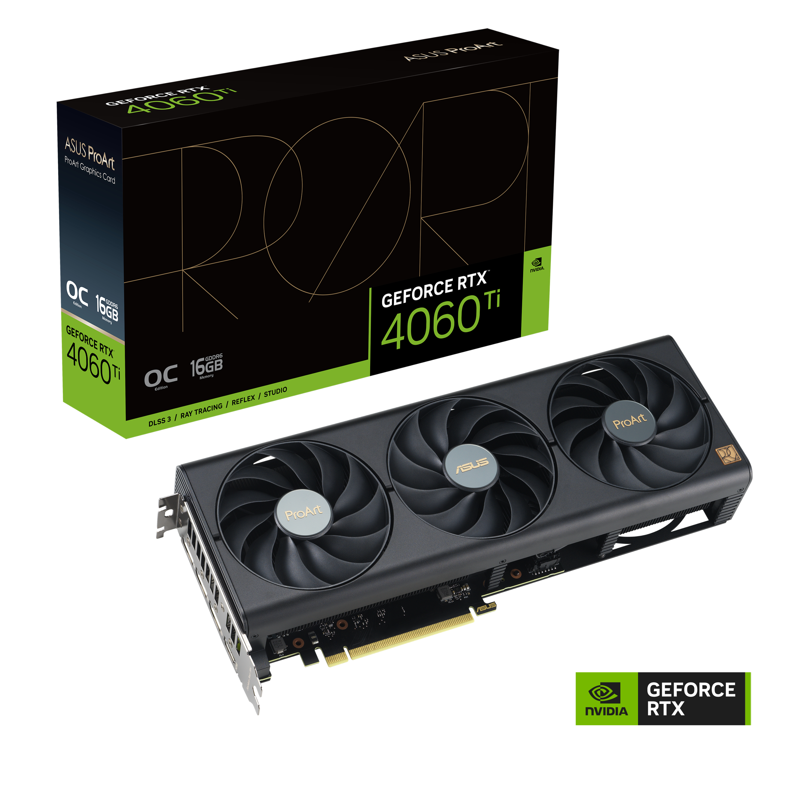 ASUS ProArt RTX 4060Ti OC Grafikkarte 16GB GDDR6X, 1xHDMI, 3xDP