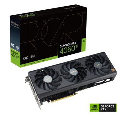 ASUS ProArt RTX 4060Ti OC Grafikkarte 16GB GDDR6, 1xHDMI, 3xDP