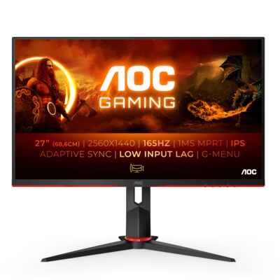 AOC Monitor günstig Kaufen-AOC Q27G2S 68,8cm (27") QHD IPS Gaming Monitor 16:9 HDMI/DP 165Hz Free+ G-Sync. AOC Q27G2S 68,8cm (27") QHD IPS Gaming Monitor 16:9 HDMI/DP 165Hz Free+ G-Sync <![CDATA[• Energieeffizienzklasse: F • Größe: 68,6 cm(27 Zoll) 16:9, Auflösung: 2