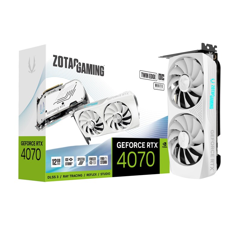 ZOTAC GAMING GeForce RTX 4070 TwinEdge OC White12GB GDDR6X Grafikkarte DP/HDMI