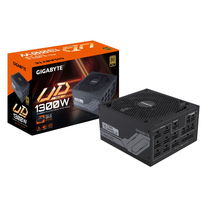 GIGABYTE UD1300GM PG5 1300W ATX 3.0 PCIe5.0 Netzteil, 80+ Gold, voll modular