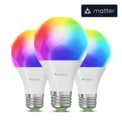 Essentials 5 günstig Kaufen-Nanoleaf Essentials Matter Smart Bulb E27 LED-Leuchtmittel 3er-Pack. Nanoleaf Essentials Matter Smart Bulb E27 LED-Leuchtmittel 3er-Pack <![CDATA[• Austauschtype: LED-Lampe / Sockel: E27 / Lichtfarbe: RGBW • Leistung: 8,5 Watt • Energieeffizienzklas