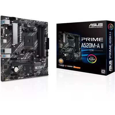 Satz 3 günstig Kaufen-ASUS PRIME A520M-A II/CSM mATX Mainboard Sockel AM4 M.2/USB3.2/HDMI/DP/VGA. ASUS PRIME A520M-A II/CSM mATX Mainboard Sockel AM4 M.2/USB3.2/HDMI/DP/VGA <![CDATA[• mATX Mainboard Sockel AM4 für AMD Ryzen der 3. Generation • AMD A520 Chipsatz, Radeon Ve