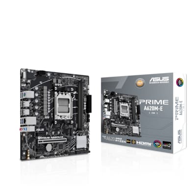 Serie 6 günstig Kaufen-ASUS PRIME A620M-E-CSM mATX Mainboard Sockel AM5 M.2/USB3.2/VGA/DP/HDMI. ASUS PRIME A620M-E-CSM mATX Mainboard Sockel AM5 M.2/USB3.2/VGA/DP/HDMI <![CDATA[• mATX Mainboard mit Sockel AMD AM5 für AMD RYZEN 7000 Serie-CPU • AMD A620-Chipsatz, Radeon Veg