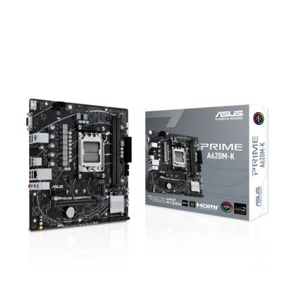 USB C  günstig Kaufen-ASUS PRIME A620M-K mATX Mainboard Sockel AM5 M.2/USB3.2/VGA/HDMI. ASUS PRIME A620M-K mATX Mainboard Sockel AM5 M.2/USB3.2/VGA/HDMI <![CDATA[• mATX Mainboard mit Sockel AMD AM5 für AMD RYZEN 7000 Serie-CPU • AMD A620-Chipsatz, Radeon Vega Grafik (Ryze