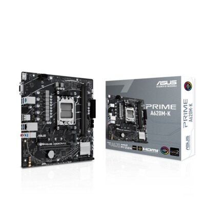 7000 Serie günstig Kaufen-ASUS PRIME A620M-K mATX Mainboard Sockel AM5 M.2/USB3.2/VGA/HDMI. ASUS PRIME A620M-K mATX Mainboard Sockel AM5 M.2/USB3.2/VGA/HDMI <![CDATA[• mATX Mainboard mit Sockel AMD AM5 für AMD RYZEN 7000 Serie-CPU • AMD A620-Chipsatz, Radeon Vega Grafik (Ryze