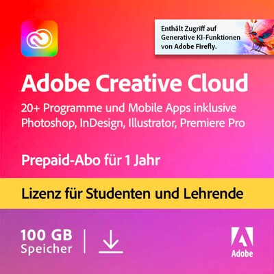 Pro Download günstig Kaufen-Adobe Creative Cloud All Apps | Studenten & Lehrer | Download & Produktschlüssel. Adobe Creative Cloud All Apps | Studenten & Lehrer | Download & Produktschlüssel <![CDATA[• Alle Adobe-Apps inkl. aller KI-Funktionen wie Generat