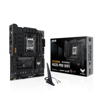 Gaming 5 günstig Kaufen-ASUS TUF GAMING A620-PRO WIFI ATX Mainboard Sockel AM5 M.2/USB3.2/DP/HDMI. ASUS TUF GAMING A620-PRO WIFI ATX Mainboard Sockel AM5 M.2/USB3.2/DP/HDMI <![CDATA[• ATX Mainboard mit Sockel AMD AM5 für AMD RYZEN 7000 Serie-CPU • AMD A620-Chipsatz, Radeon 