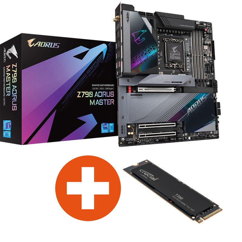 GIGABYTE Z790 AORUS MASTER E-ATX Mainboard Sockel 1700+Crucial T700 1TB M.2 SSD