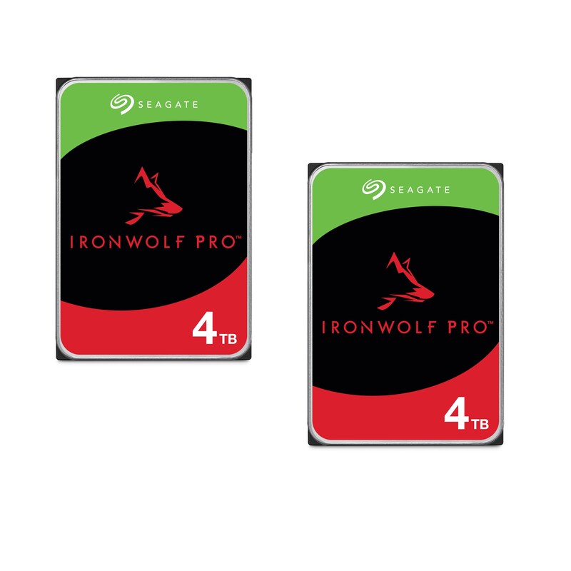 Seagate 2er Set IronWolf Pro NAS HDD ST4000NE001 - 4 TB 3,5 Zoll SATA 6 Gbit/s