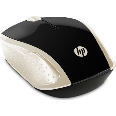 HP Windows günstig Kaufen-HP 200 Kabellose Maus Gold. HP 200 Kabellose Maus Gold <![CDATA[• Anwendungsbereich: Unterwegs, 3 Tasten • Kabellos, 2,4GHz, 10 m Reichweite • Sensortechnologie: Optisch (1000 dpi) • Gold, 80g, 34,0 mm x 95,0 mm x 58,5 mm (H x B x T) • Windows 7