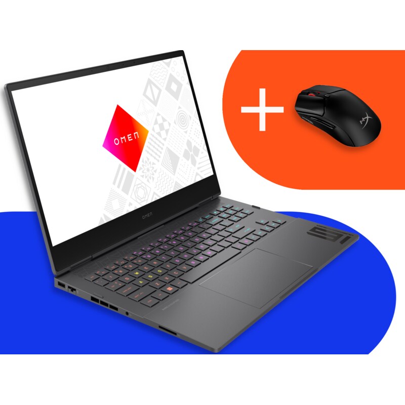 OMEN 16,1" QHD 165Hz R7-6800H 16GB/512GB RTX 3070Ti Win11 mit HyperX Pulsefire2