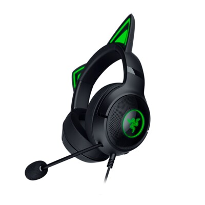 Kopf S  günstig Kaufen-RAZER Kraken Kitty V2 Kabelgebundenes RGB Headset - Schwarz. RAZER Kraken Kitty V2 Kabelgebundenes RGB Headset - Schwarz <![CDATA[• Anwendungsbereich: Gaming, Kopfbügel beidseitig • Kabelgebunden, Schwarz, 353g • PC/ Notebook, Mac • Feste Kätzch