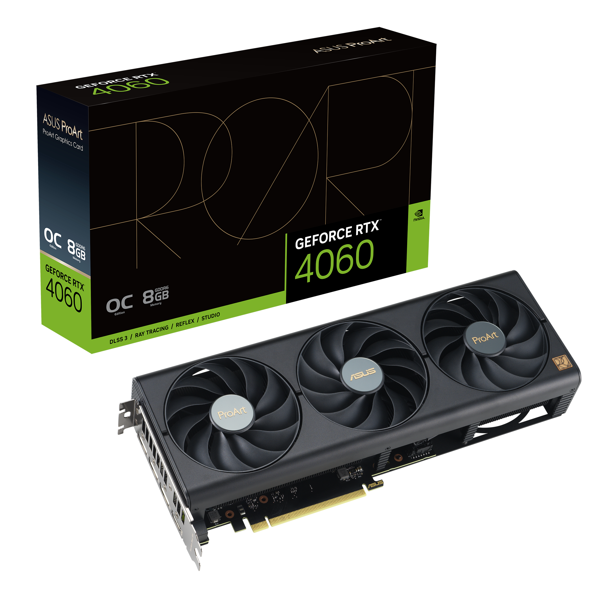 ASUS ProArt GeForce RTX 4060 OC Gaming Grafikkarte 8GB GDDR6, 1xHDMI, 3xDP