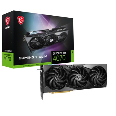 Slim&Detox günstig Kaufen-MSI GeForce RTX 4070 Gaming X SLIM 12GB GDDR6X Gaming Grafikkarte 3xDP/HDMI. MSI GeForce RTX 4070 Gaming X SLIM 12GB GDDR6X Gaming Grafikkarte 3xDP/HDMI <![CDATA[• GeForce RTX 4070, Ada Lovelace mit DLSS 3, Werksseitig Übertaktet • 12GB GDDR6X-RAM (1