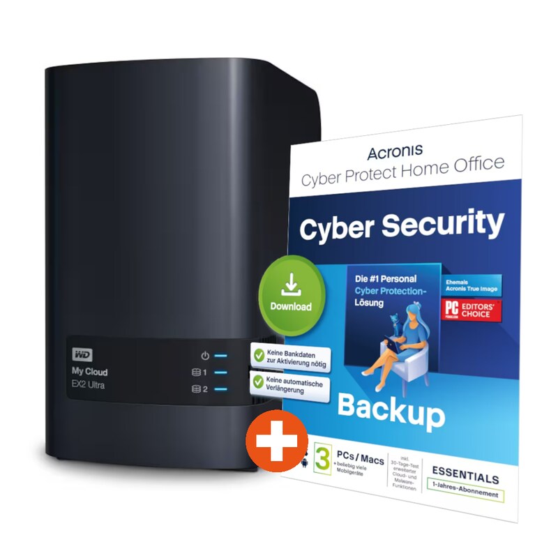 WD My Cloud EX2 Ultra NAS System 2-Bay 12 TB + Acronis Cyber Protect Home Office