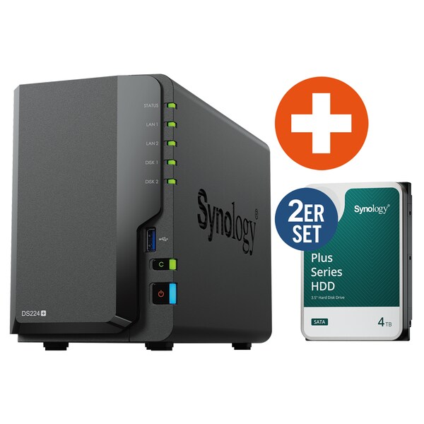 Bundle Synology DS224+ inkl. 2x 4 TB